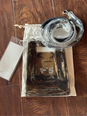 NWT Nana-Nana PVVC A5 Mini Tote Bag Black Transparent